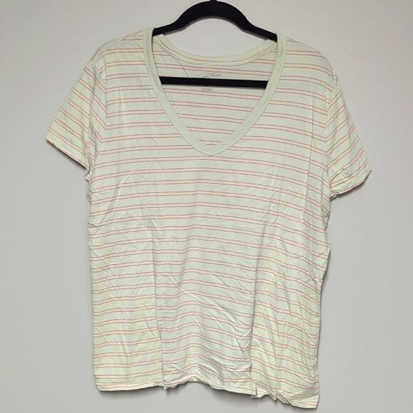 Universal Thread Striped V Neck Short Sleeve Shirt - Picture 1 of 5